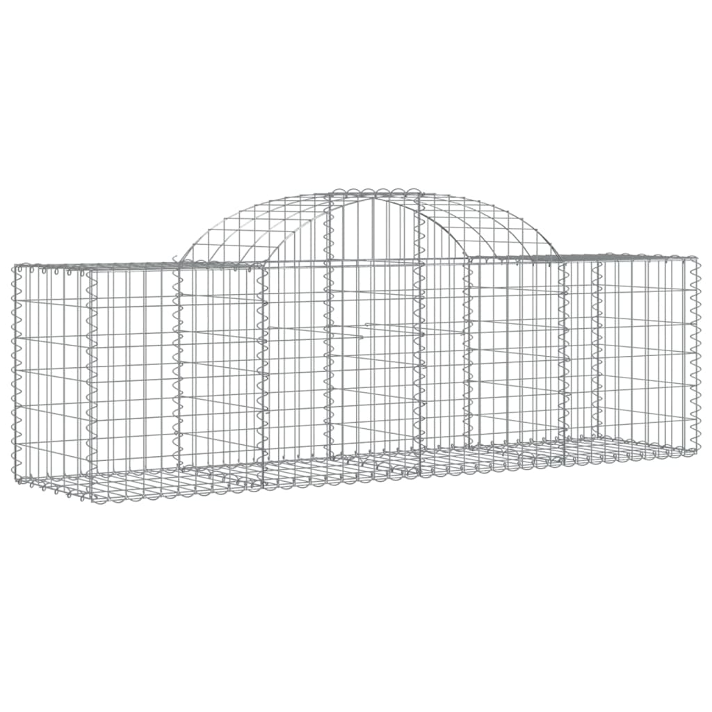 vidaXL Cestos gabião arqueados 11pcs 200x50x60/80 cm ferro galvanizado