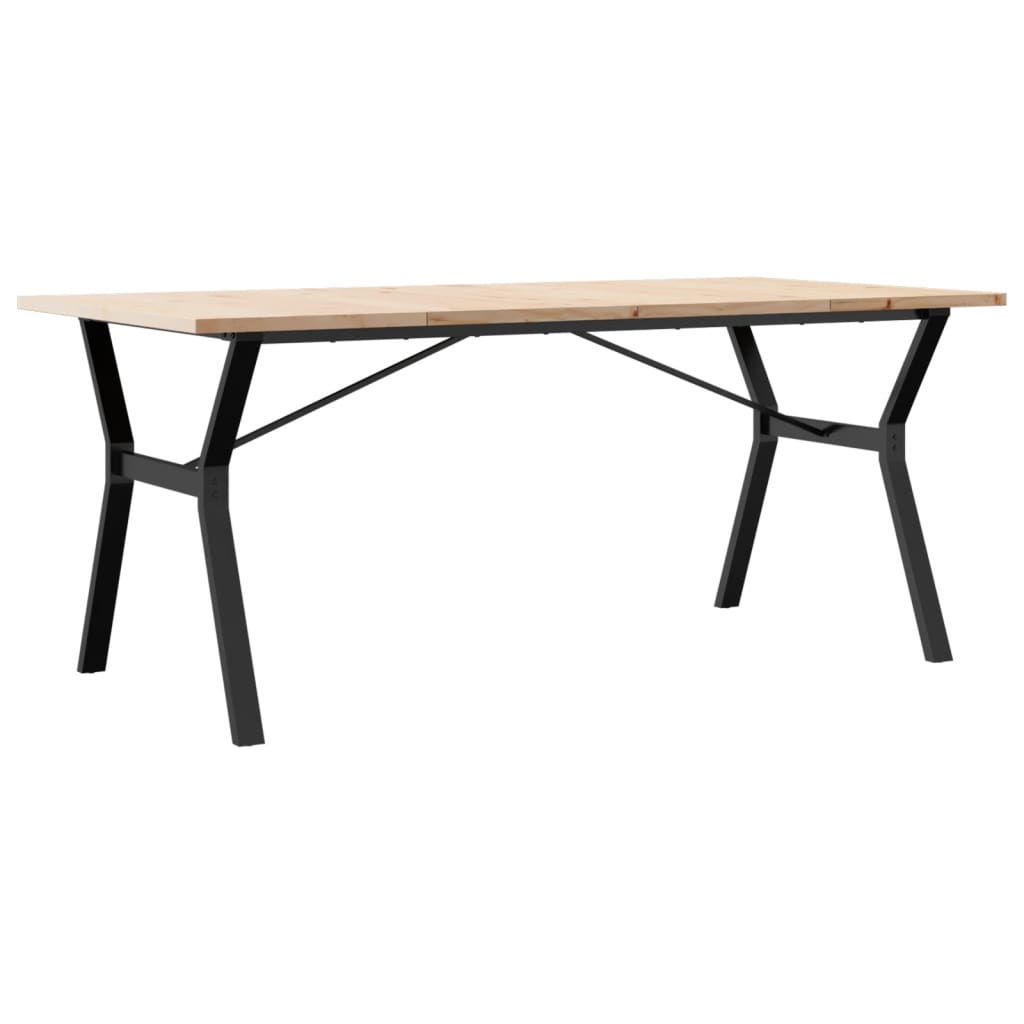 vidaXL Mesa de jantar estrutura em Y 180x90x75,5cm pinho/ferro fundido