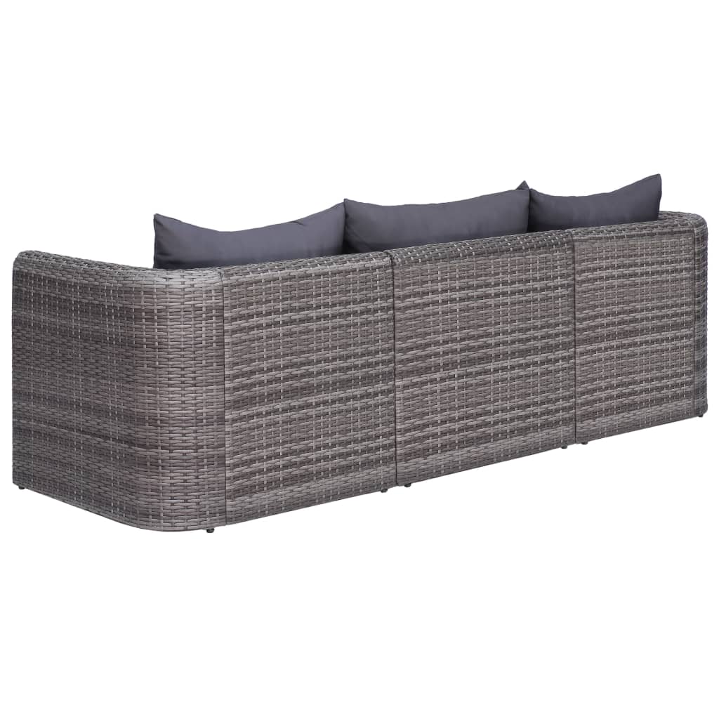 vidaXL 8 pcs conjunto lounge de jardim c/ almofadões vime PE cinzento