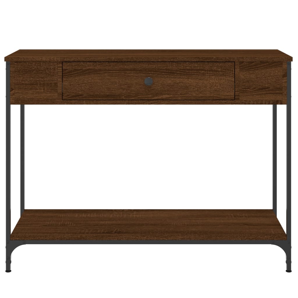 vidaXL Mesa consola 100x34,5x75 cm derivados madeira carvalho castanho