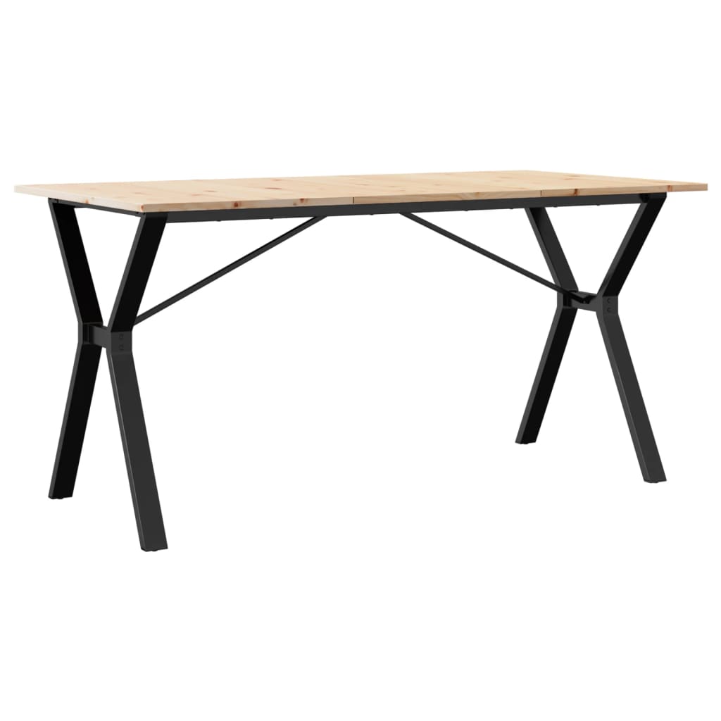 vidaXL Mesa de jantar estrutura em Y 160x80x75cm pinho e ferro fundido