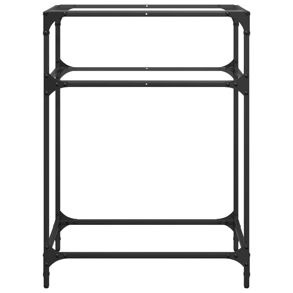 vidaXL Mesa consola c/ tampo em vidro transparente 60x35x81 cm aço