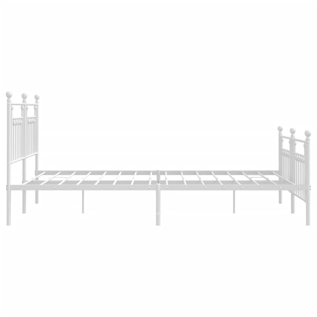 vidaXL Estrutura de cama com cabeceira e pés 180x200 cm metal branco