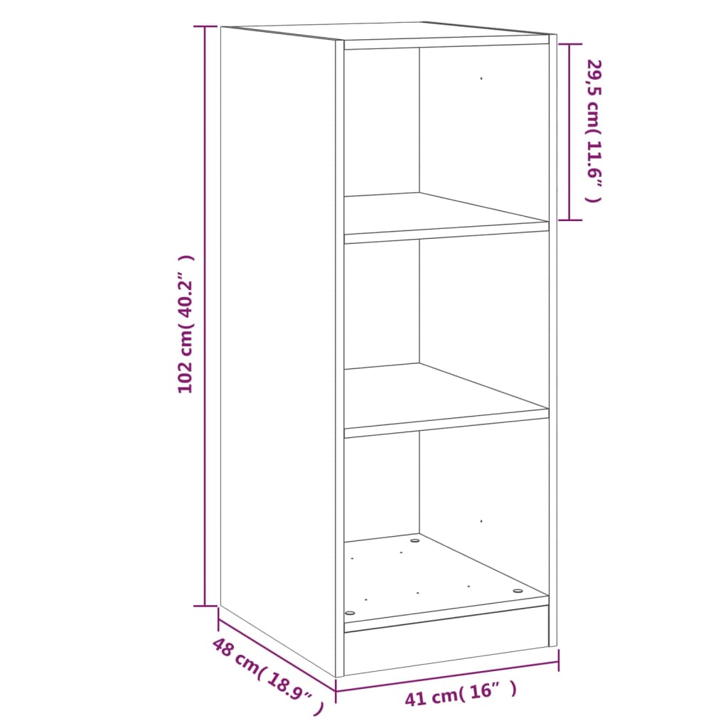 vidaXL Roupeiro 48x41x102 cm derivados de madeira cinzento cimento