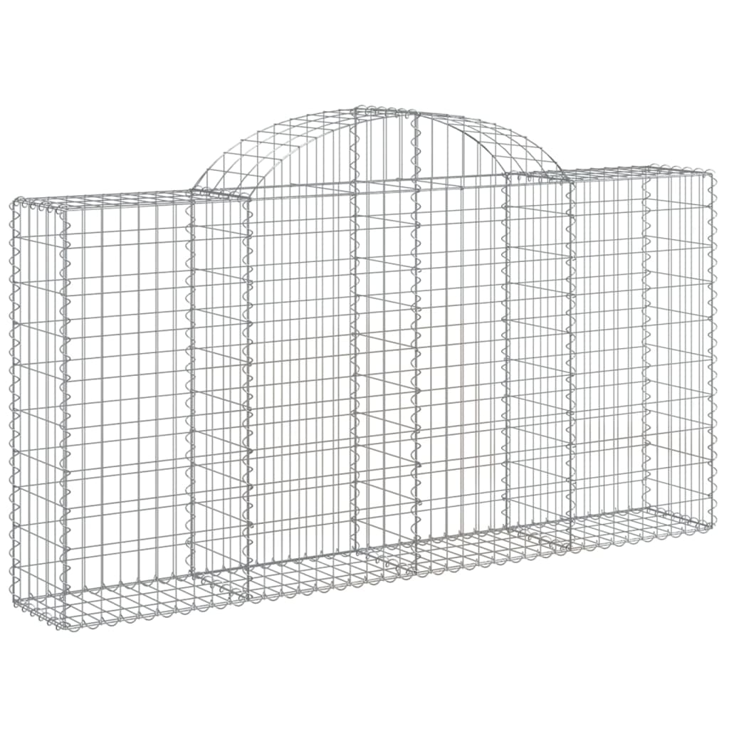 vidaXL Cestos gabião arqueados 5pcs 200x30x100/120cm ferro galvanizado