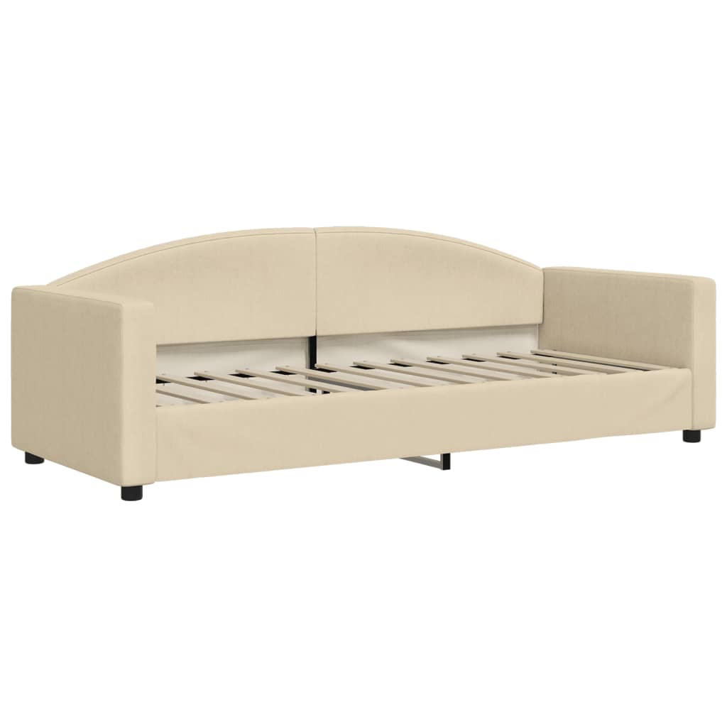 vidaXL Sofá-cama com gavetão e gavetas 80x200 cm tecido cor creme