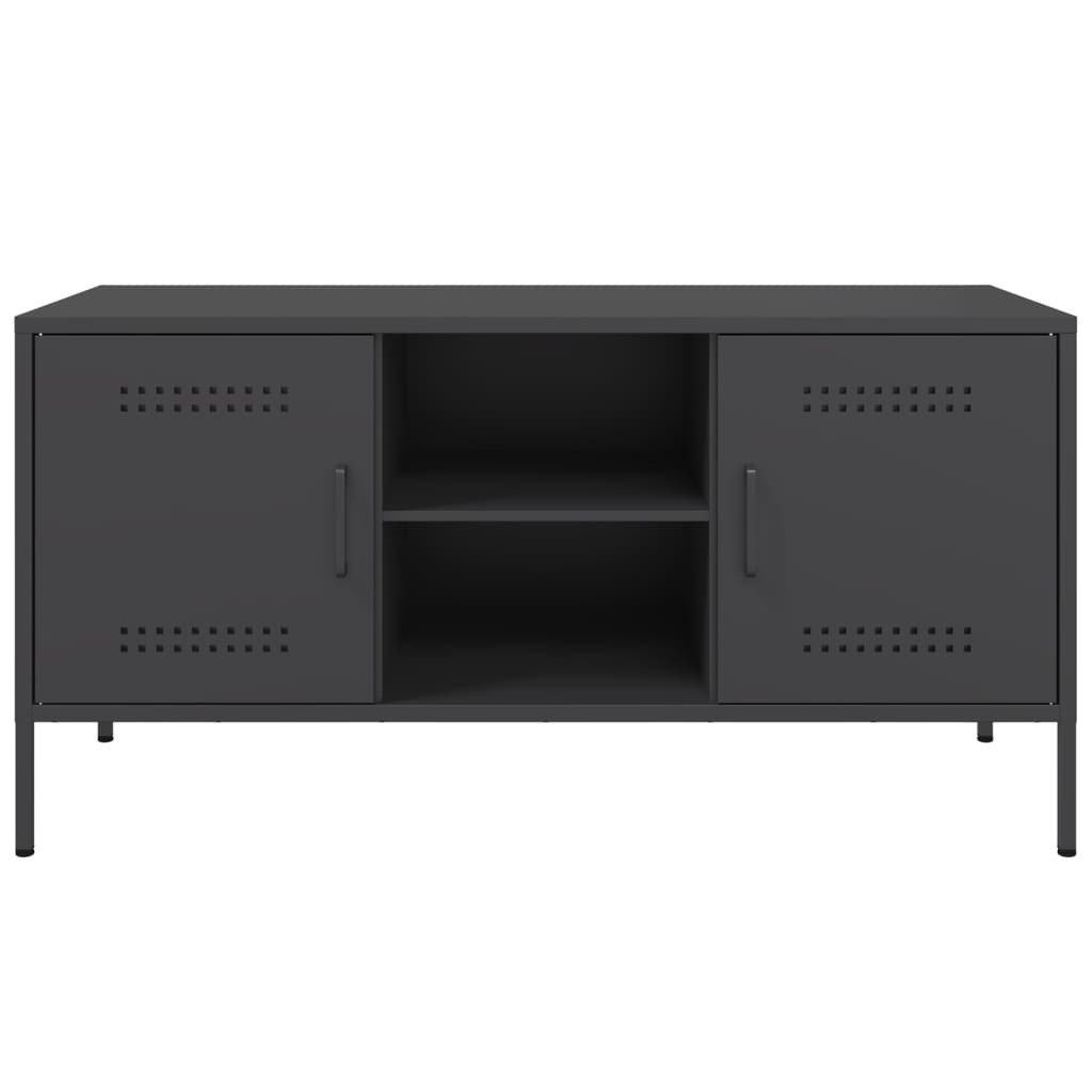 vidaXL Móvel de TV 100,5x39x50,5 cm aço preto