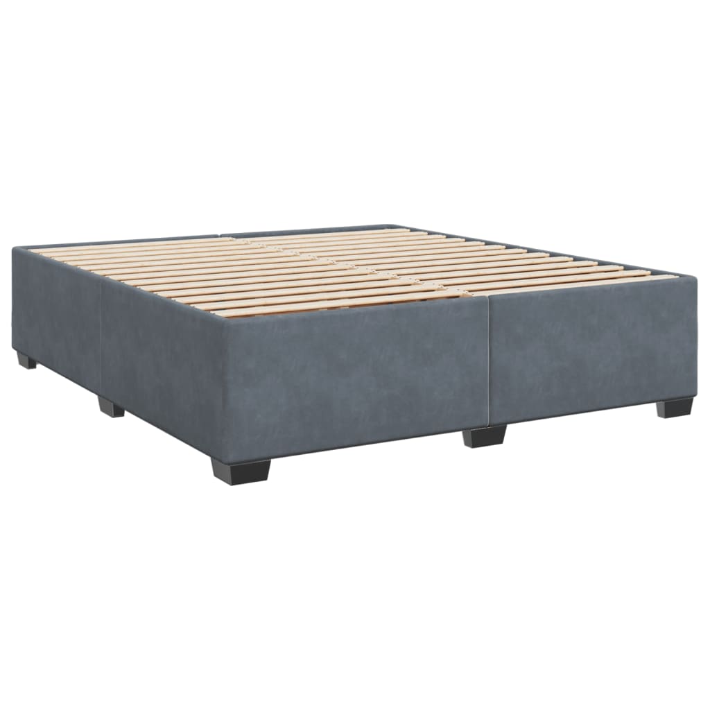 vidaXL Cama com molas/colchão 200x200 cm veludo cinzento-escuro