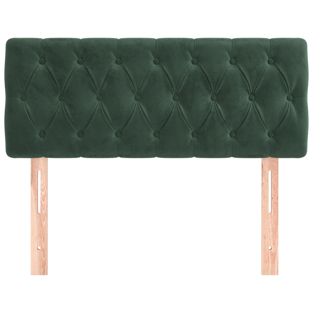 vidaXL Cabeceira de cama veludo 90x7x78/88 cm verde-escuro