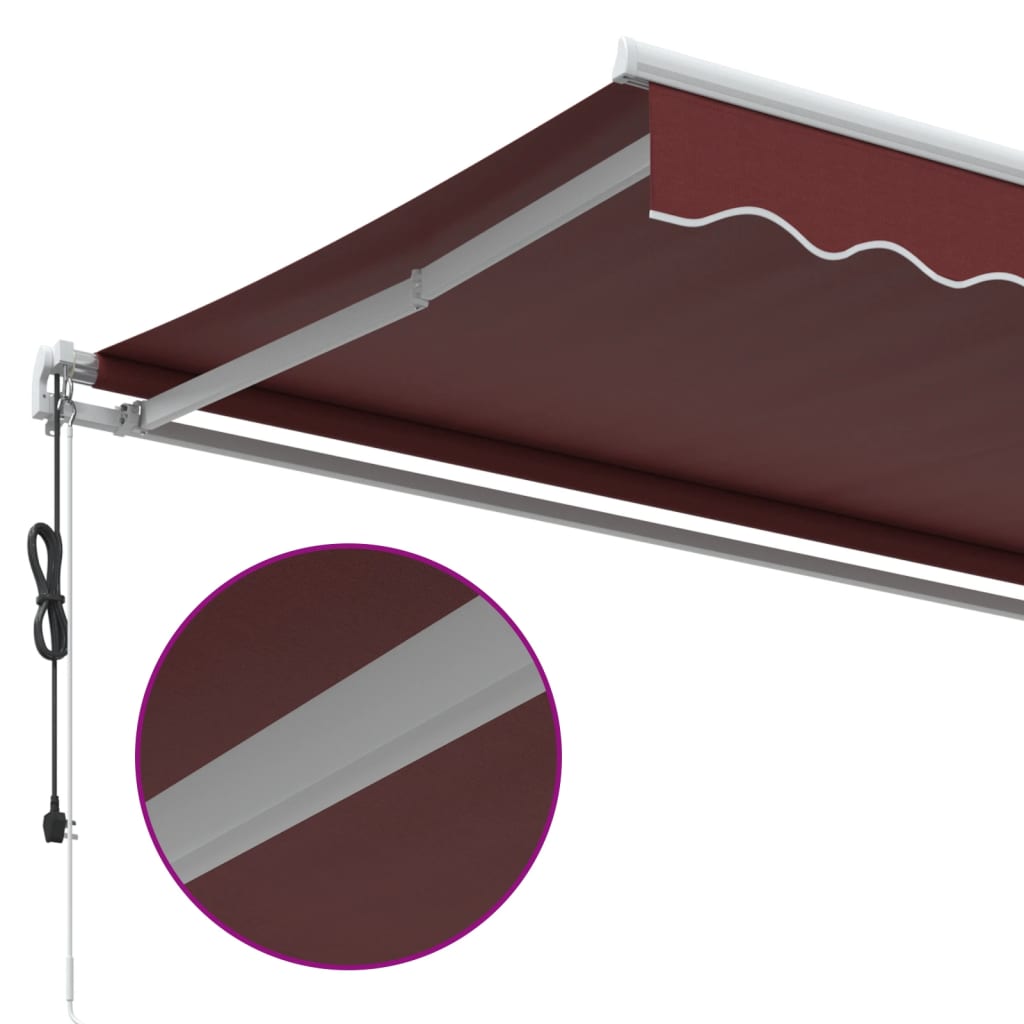 vidaXL Toldo retrátil automático 400x300 cm bordô