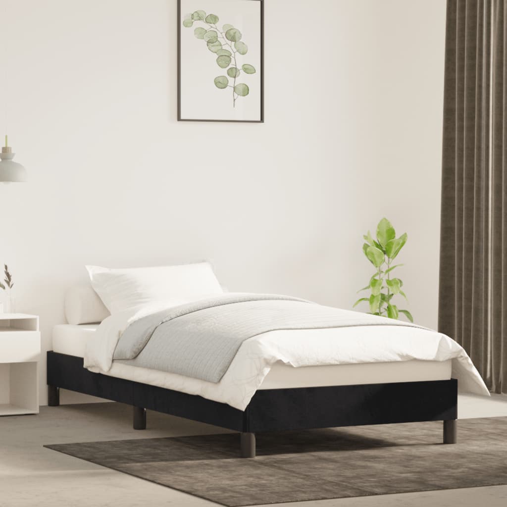 vidaXL Estrutura de cama 100x200 cm tecido preto