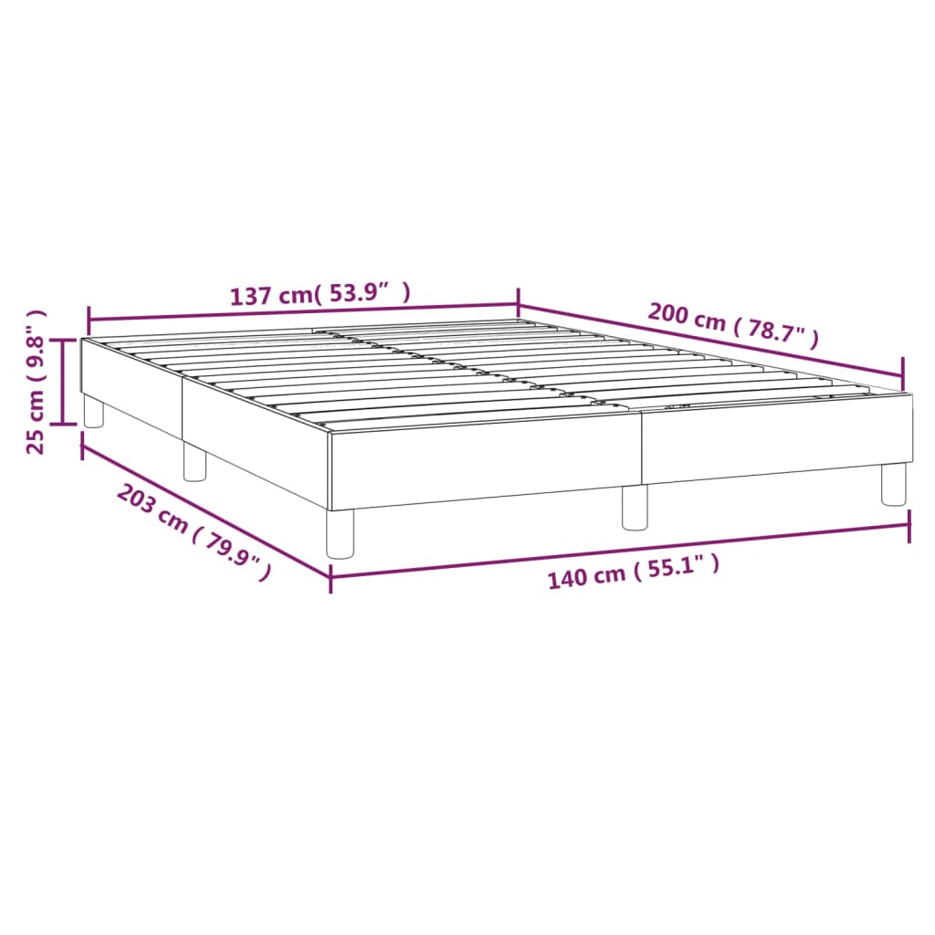 vidaXL Estrutura de cama 140x200 cm tecido preto