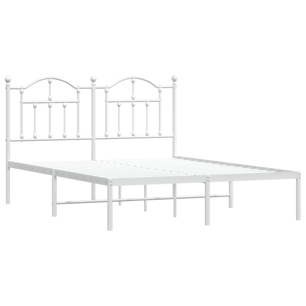 vidaXL Estrutura de cama com cabeceira 150x200 cm metal branco