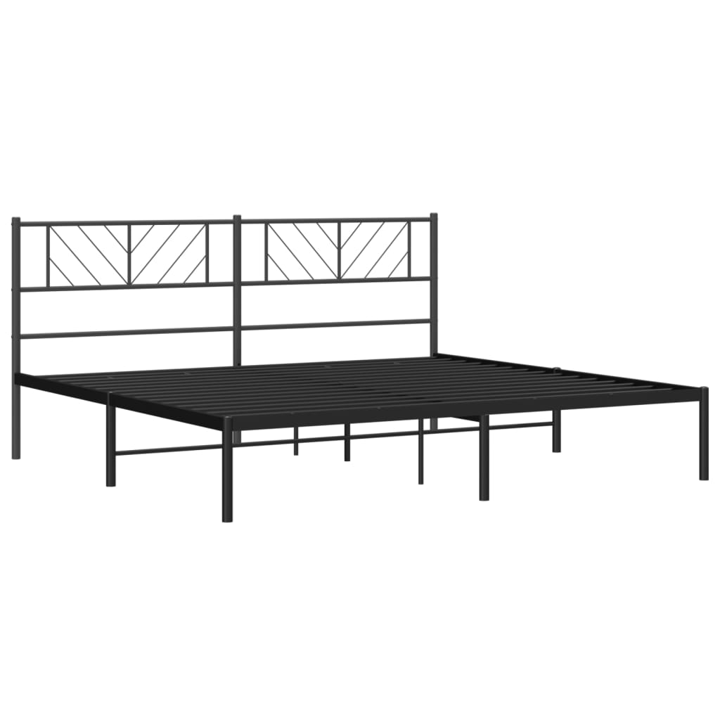 vidaXL Estrutura de cama com cabeceira 183x213 cm metal preto