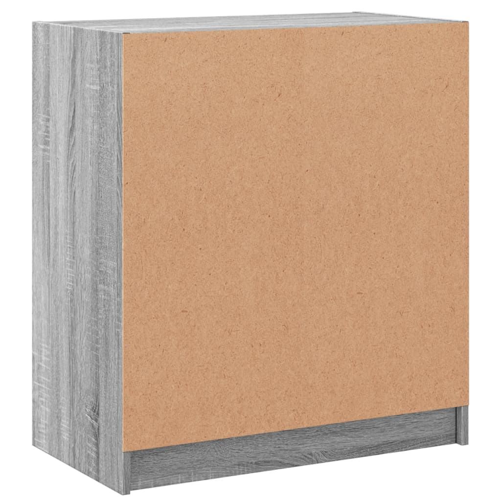 vidaXL Armário de apoio c/ portas de vidro 68x37x75,5 cm cinza sonoma