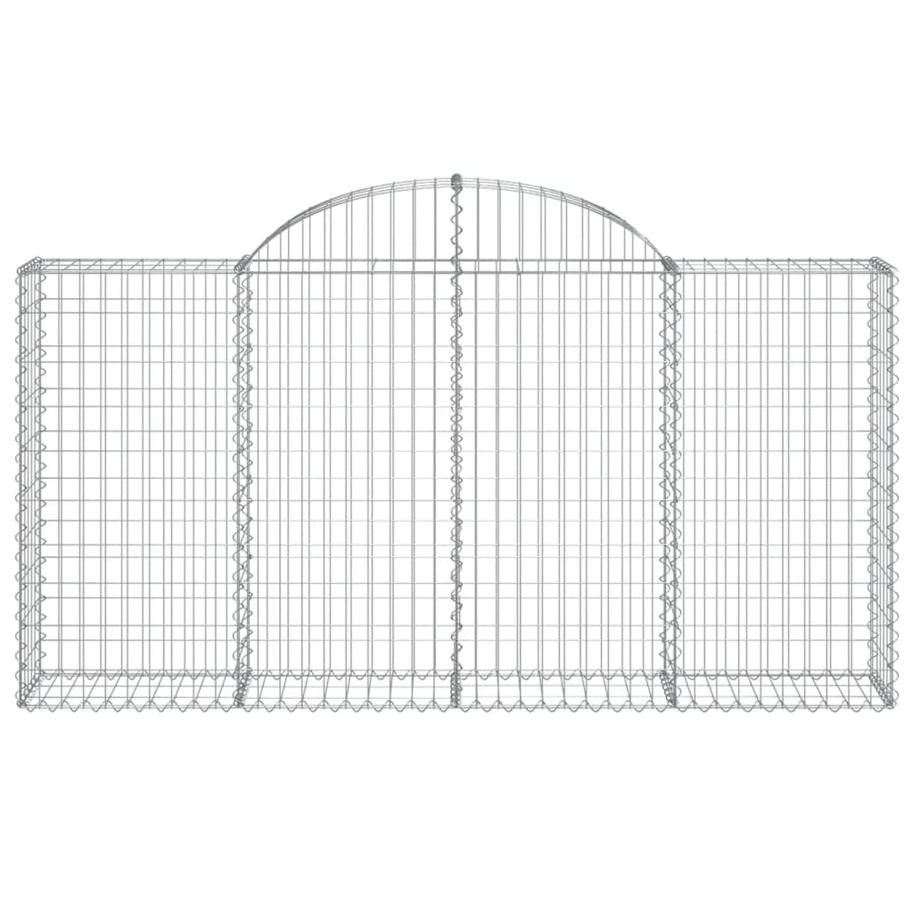 vidaXL Cestos gabião arqueados 15 pcs 200x30x100/120 ferro galvanizado