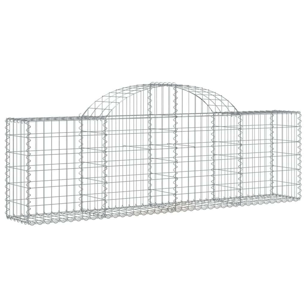 vidaXL Cestos gabião arqueados 2 pcs 200x30x60/80 cm ferro galvanizado