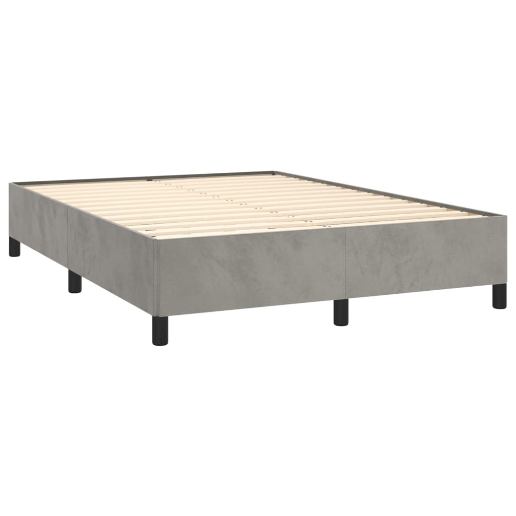 vidaXL Estrutura de cama 140x190 cm veludo cinzento-claro