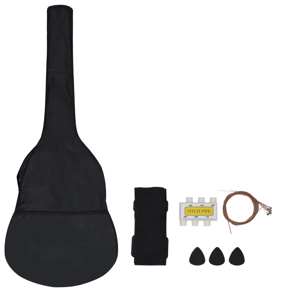 vidaXL 8 pcs conjunto guitarra clássica para iniciantes 3/4 36" azul