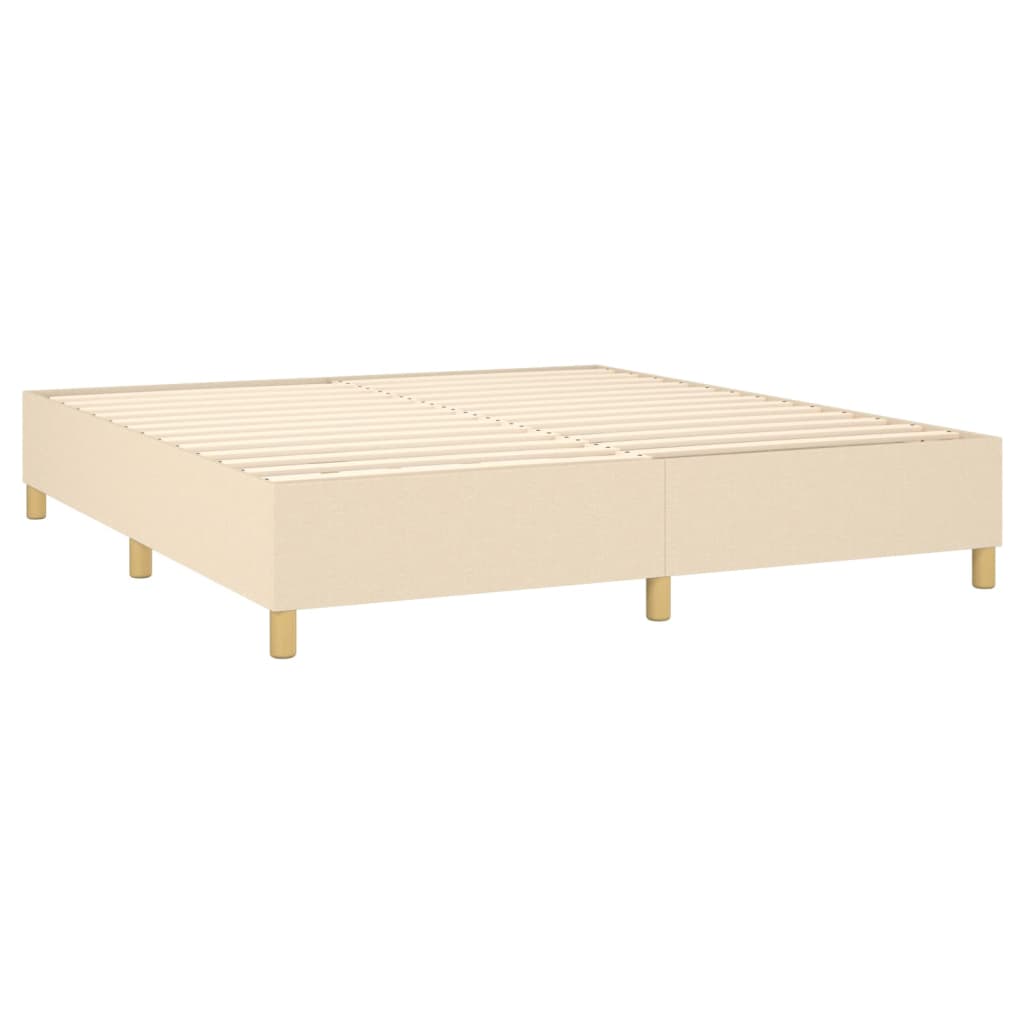 vidaXL Cama com molas/colchão 180x200 cm tecido cor creme