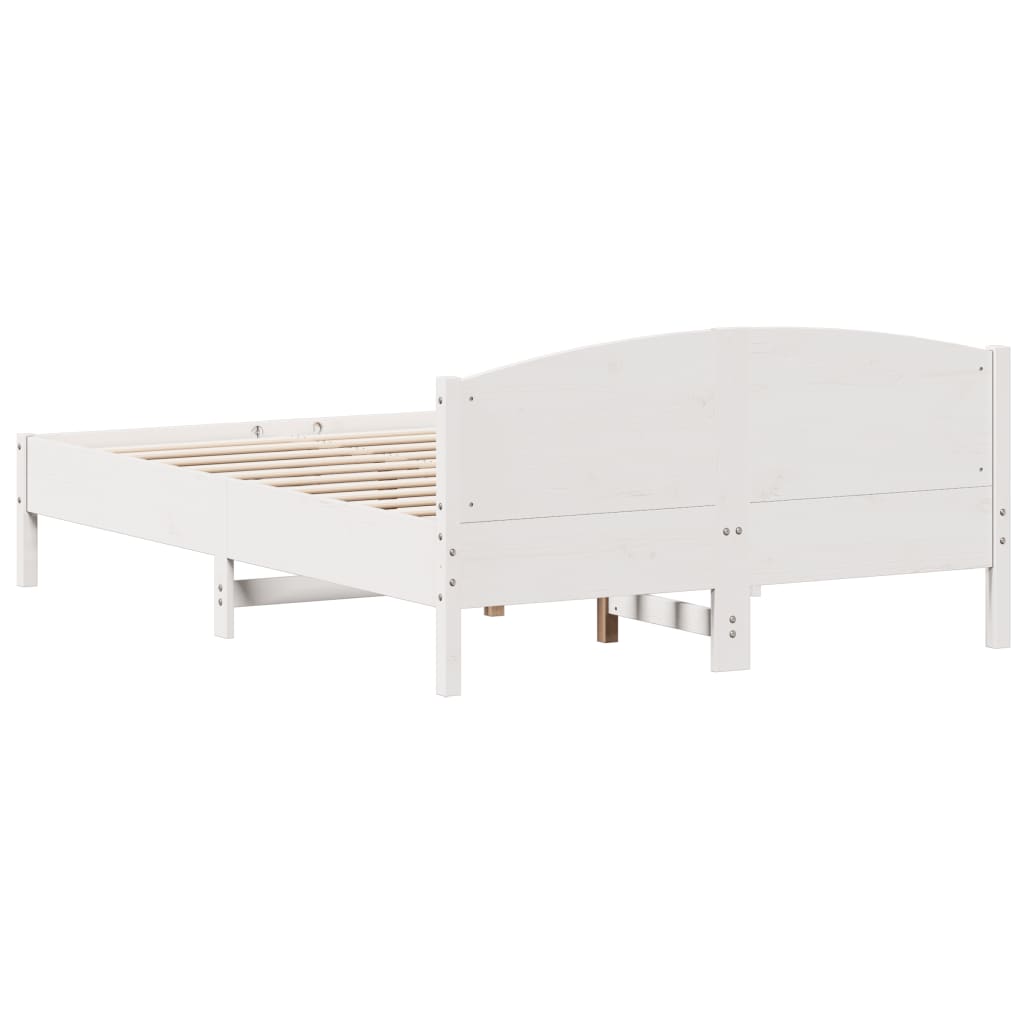 vidaXL Cama sem colchão 140x200 cm madeira de pinho maciça branco