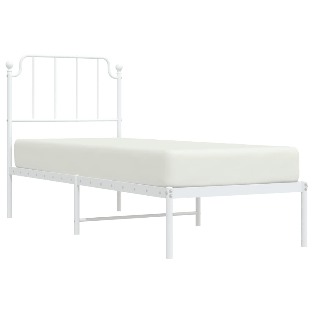 vidaXL Estrutura de cama sem colchão com cabeceira 75x190 cm branco