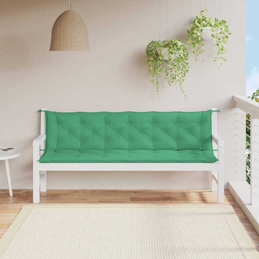 vidaXL Almofadão banco jardim 200x(50+50)x7cm tecido oxford verde