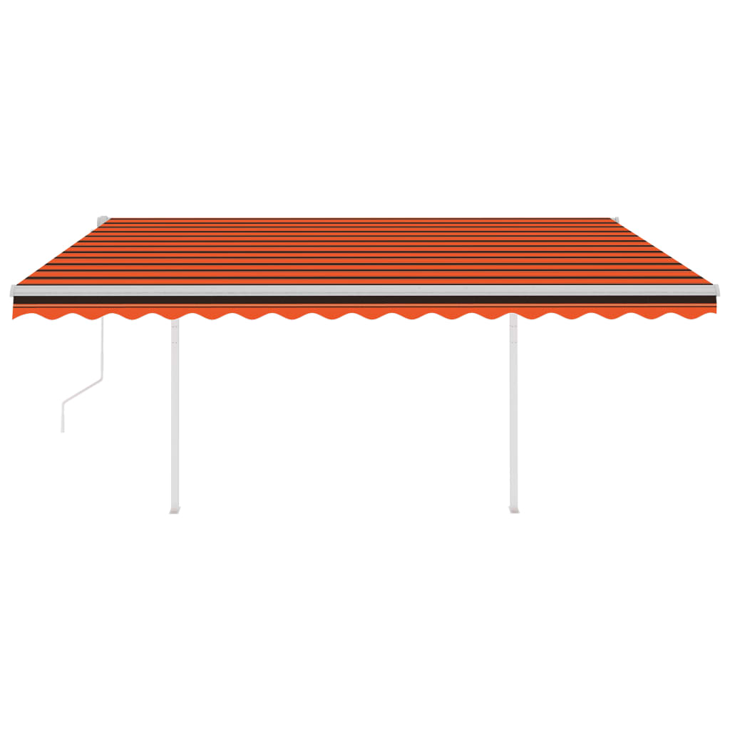 vidaXL Toldo retrátil automático com postes 4,5x3 m laranja e castanho