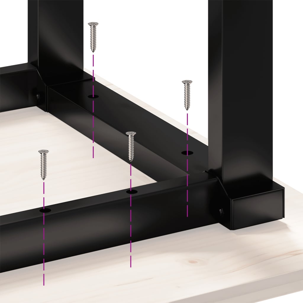 vidaXL Mesa de jantar estrutura em O 50x50x75,5 cm pinho/ferro fundido