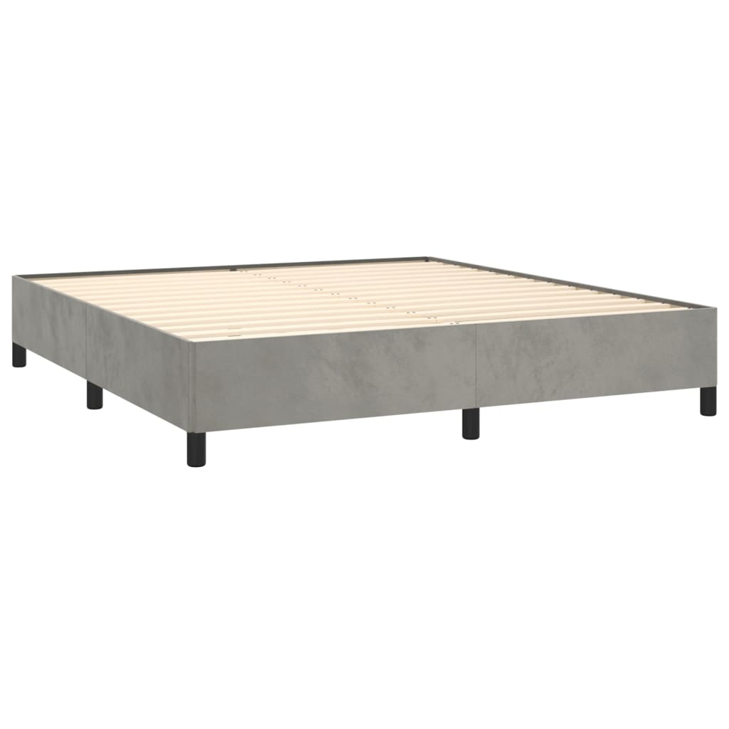 vidaXL Cama com molas/colchão 180x200 cm veludo cinzento-claro