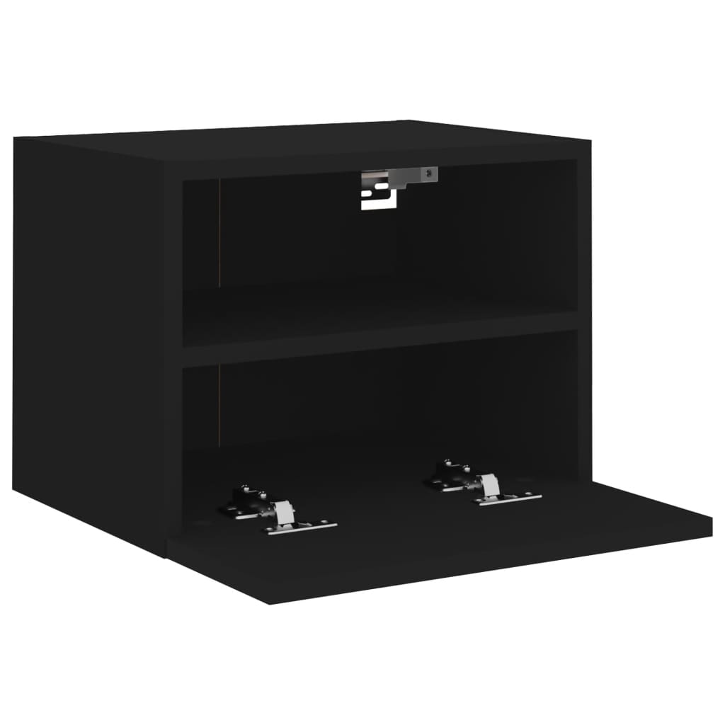 vidaXL Móveis de parede p/ TV 2 pcs 40x30x30cm derivados madeira preto