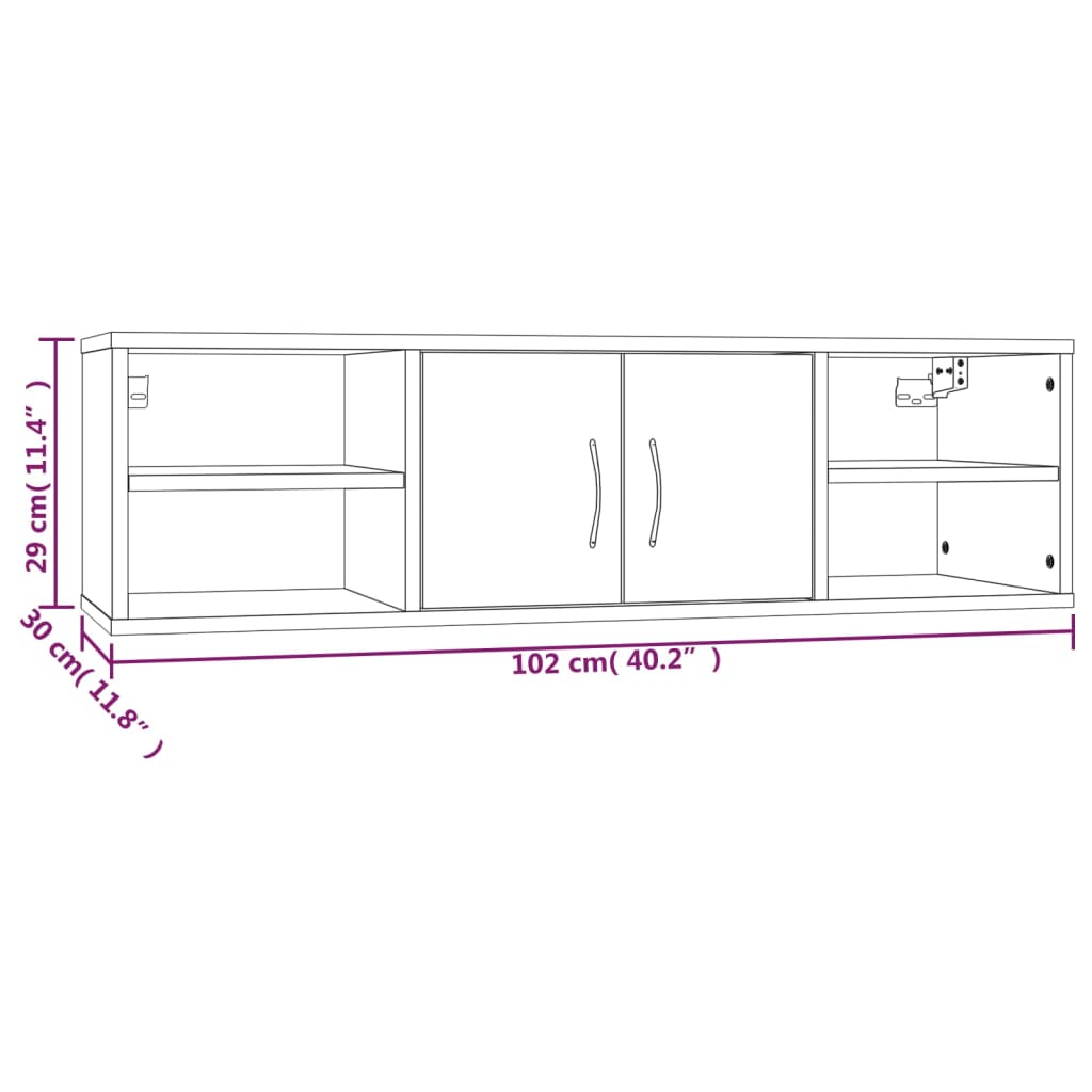 vidaXL Prateleira parede 102x30x29 cm deriv. madeira carvalho castanho