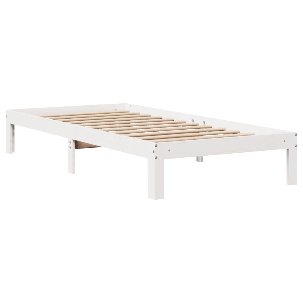 vidaXL Estrutura cama c/ cabeceira 75x190 cm pinho maciço