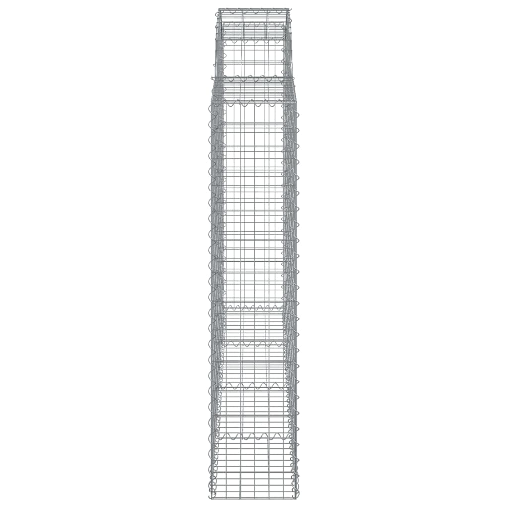 vidaXL Cestos gabião arqueados 14 pcs 200x30x140/160 ferro galvanizado