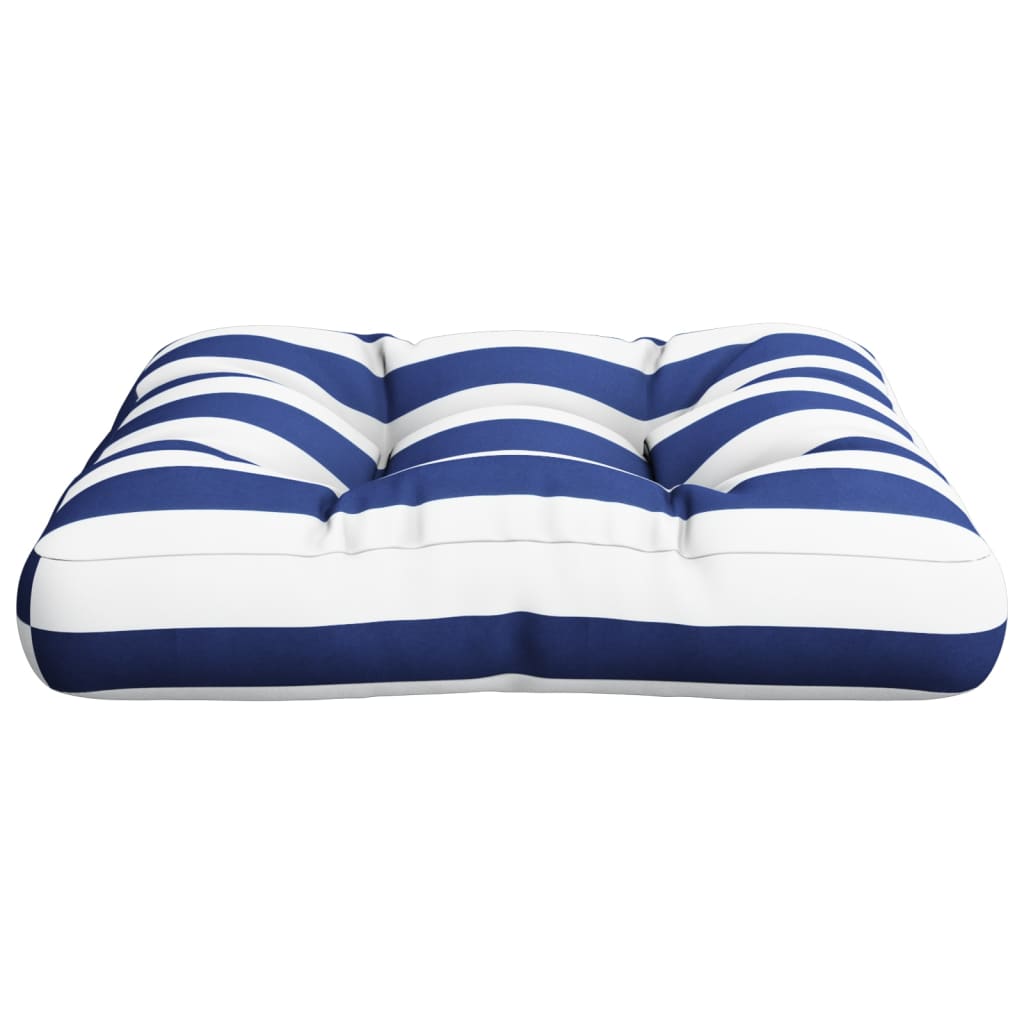 vidaXL Almofadão para paletes 58x58x10 cm tecido oxford azul/branco