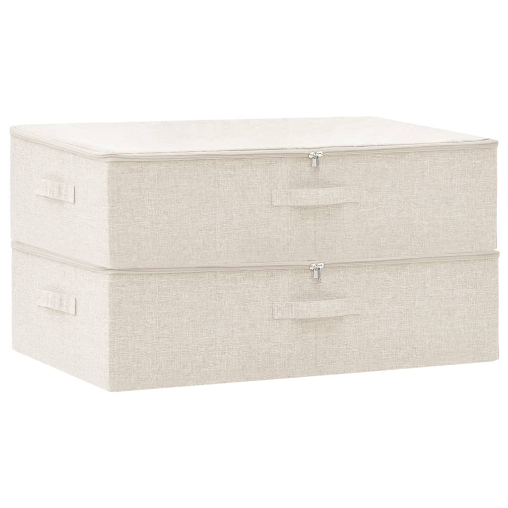 vidaXL Caixas de arrumação 2 pcs tecido 70x40x18 cm cor creme