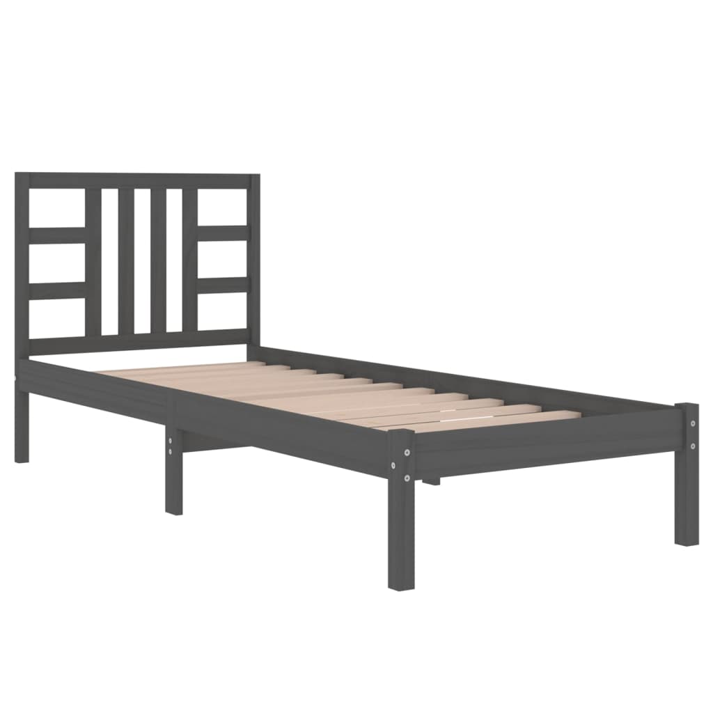 vidaXL Estrutura de cama solteiro 90x190 cm madeira maciça preto