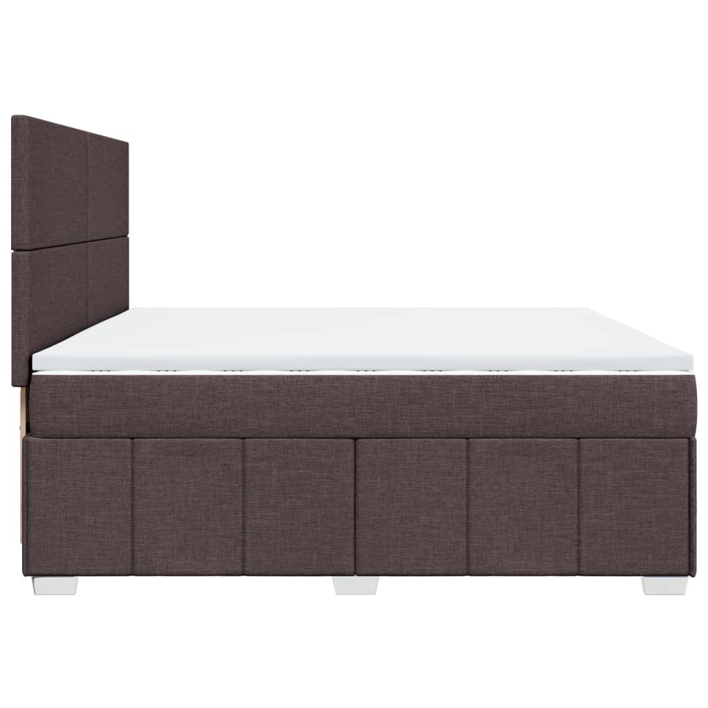 vidaXL Cama com molas/colchão 200x200 cm tecido castanho-escuro