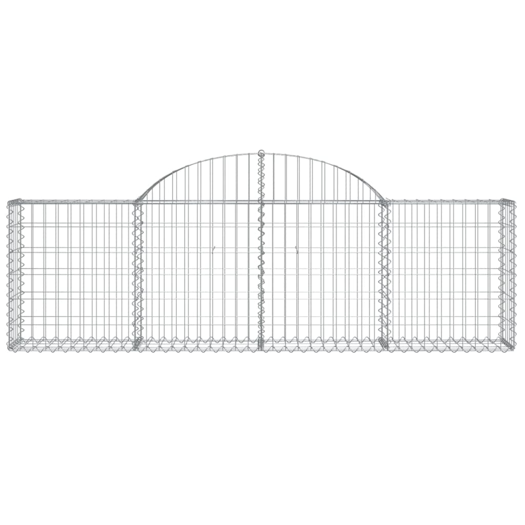 vidaXL Cestos gabião arqueados 5 pcs 200x30x60/80 cm ferro galvanizado