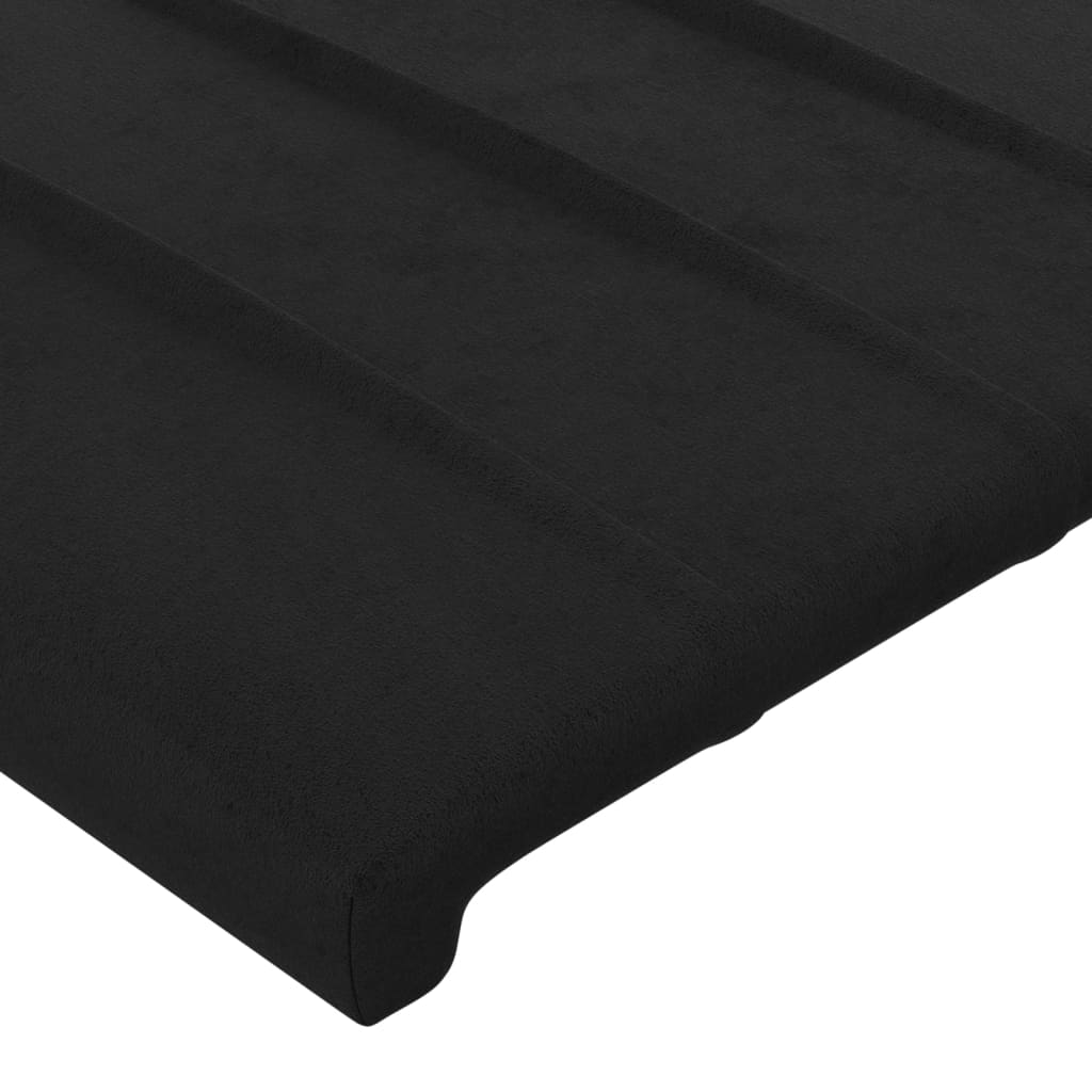 vidaXL Cabeceira de cama c/ luzes LED veludo 90x5x78/88 cm preto