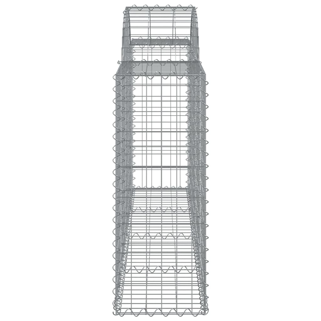 vidaXL Cestos gabião arqueados 9 pcs 200x30x80/100cm ferro galvanizado