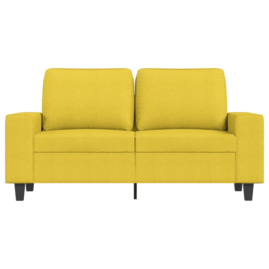 vidaXL Sofá de 2 lugares 120 cm tecido amarelo-claro