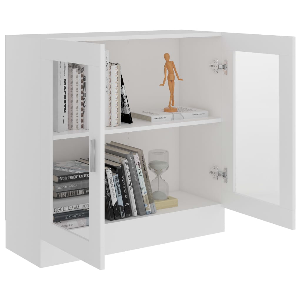 vidaXL Armário vitrine 82,5x30,5x80 cm derivados de madeira branco