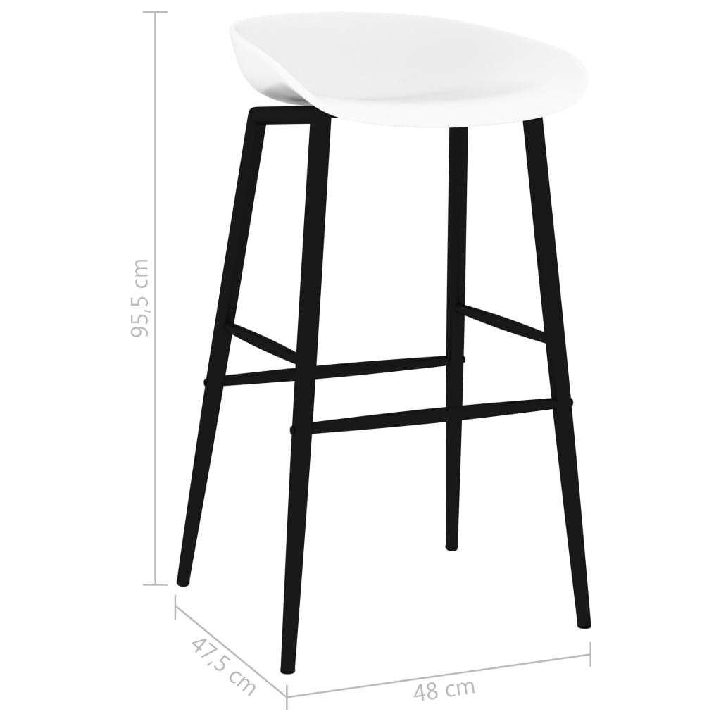 vidaXL Cadeiras de bar 2 pcs branco