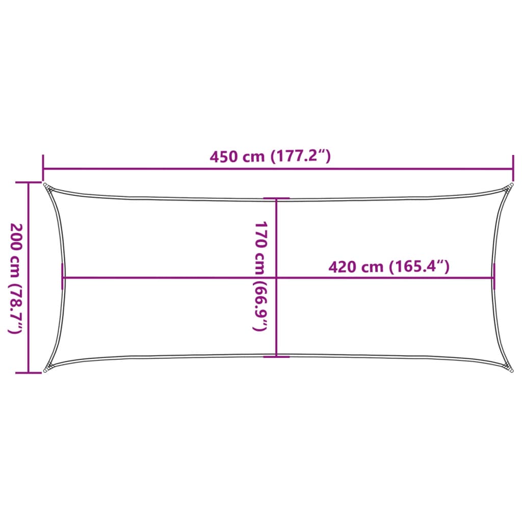 vidaXL Para-sol estilo vela 4,5x2 m oxford 100% poliéster cor areia