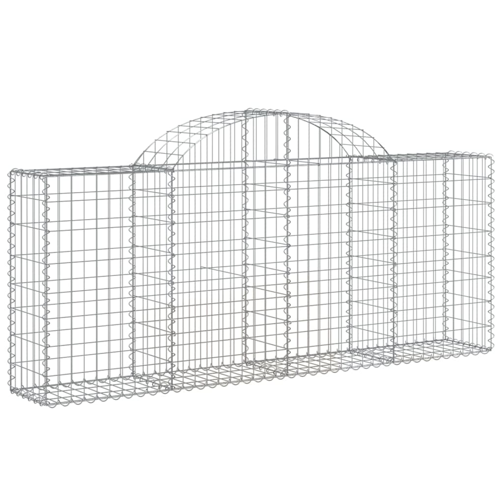 vidaXL Cestos gabião arqueados 9 pcs 200x30x80/100cm ferro galvanizado