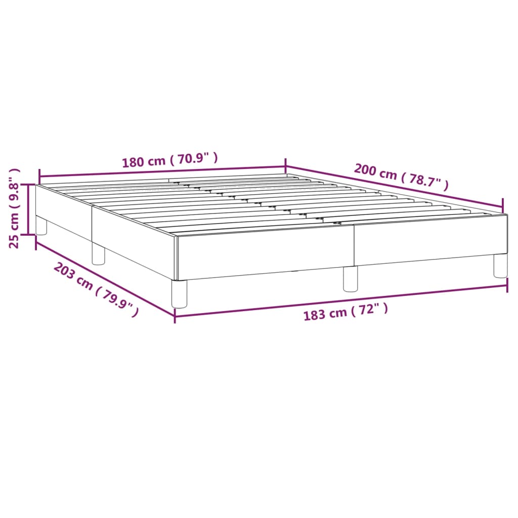 vidaXL Estrutura de cama sem colchão 180x200 cm tecido cor creme