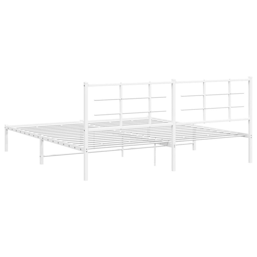 vidaXL Estrutura de cama com cabeceira 200x200 cm metal branco