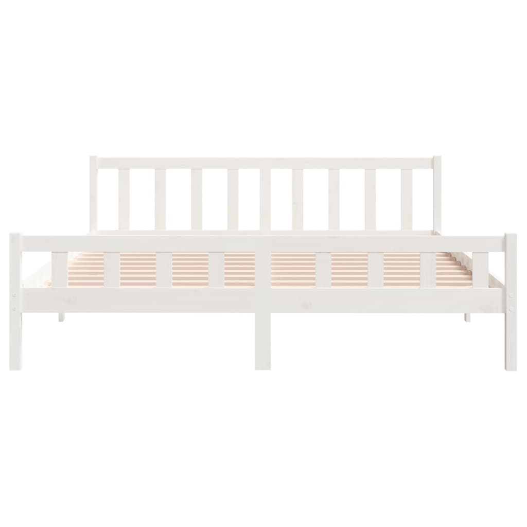 vidaXL Estrutura de cama super king pinho maciço 180x200 cm branco