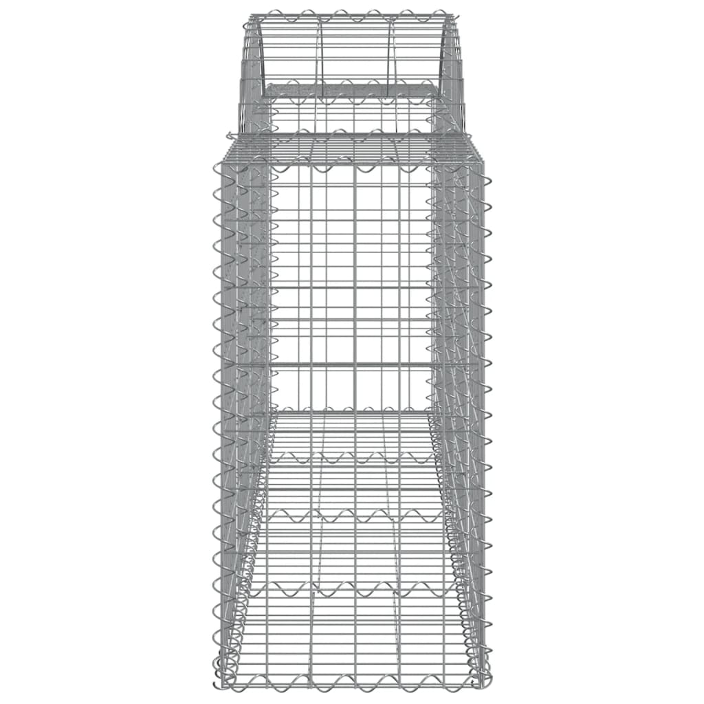 vidaXL Cestos gabião arqueados 14pcs 200x50x80/100cm ferro galvanizado